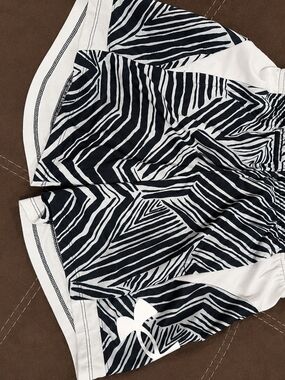Hurley Black and White Zebra-Print Athletic Shorts